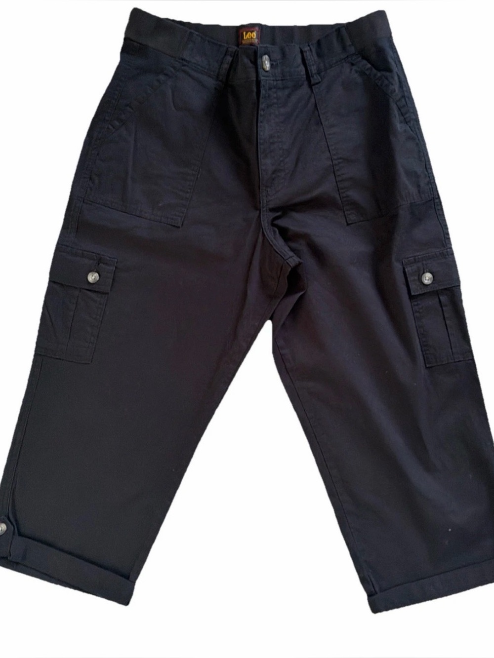 LEE Women’s Regular Fit Straight Leg Mid Rise Ankle Cut Pants Black Size 14R
